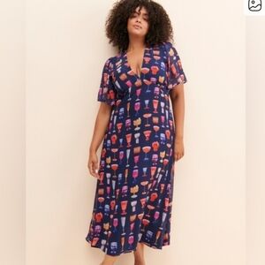 Lisa Says Gah With Nuuly Vibrant Cocktail Patterned Midi Dress